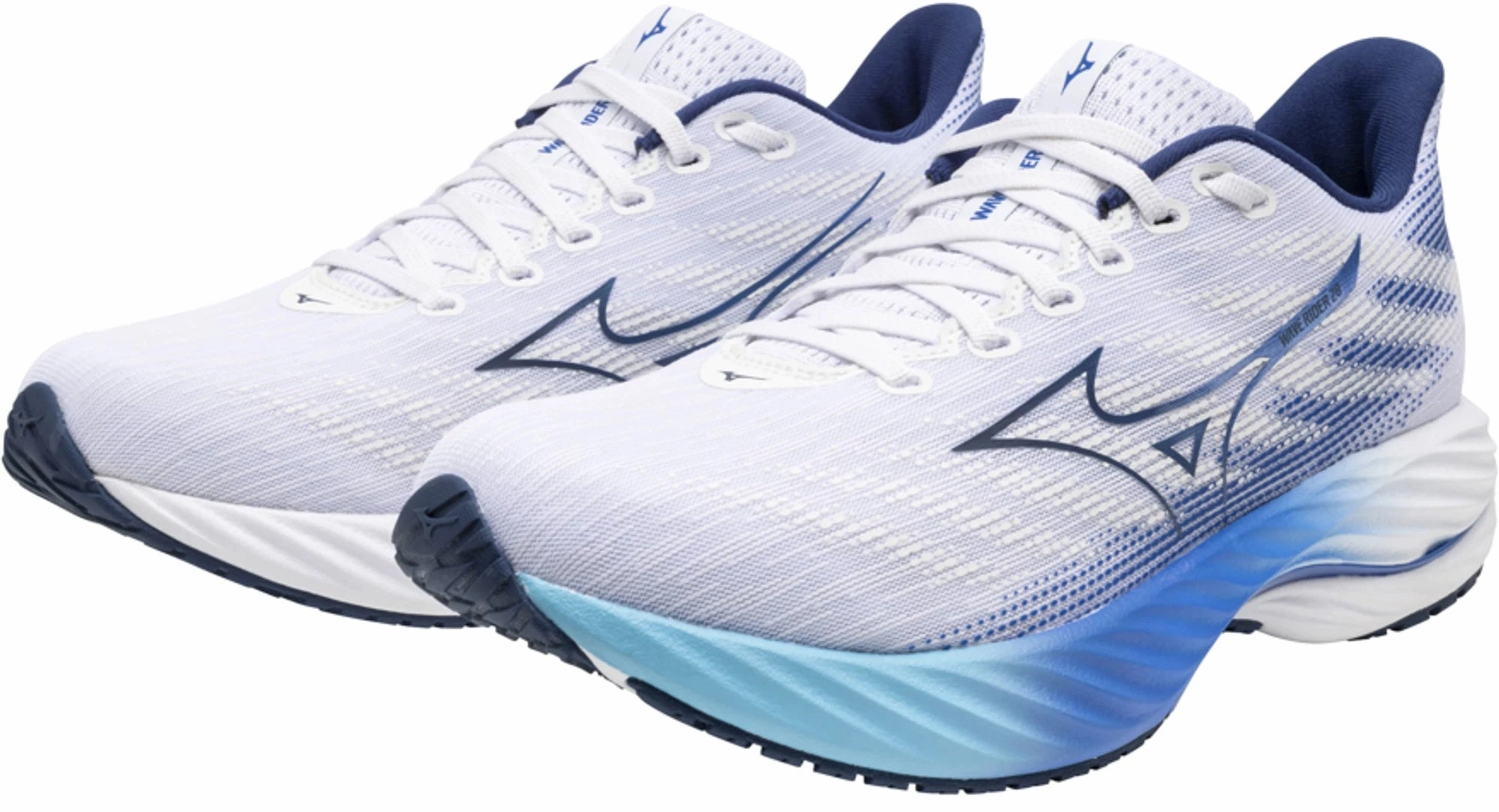 Mizuno Wave Rider 28 Mens Running Shoes - White Sky Tech Footwear