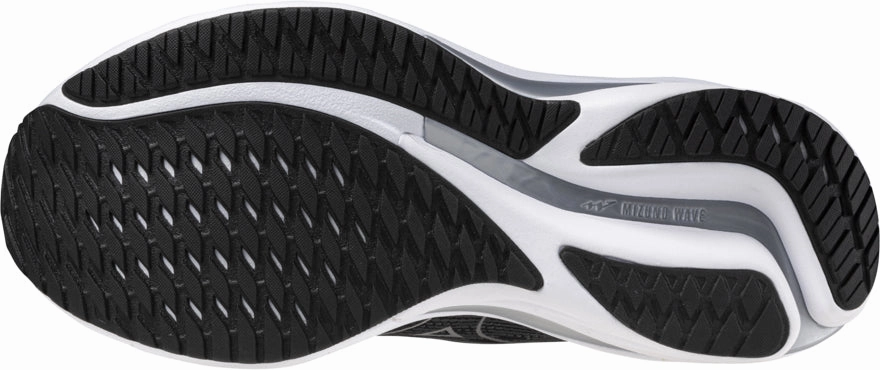 Mizuno Wave Rider 28 WIDE FIT (2E) Mens Running Shoes - Black Performance Sneakers