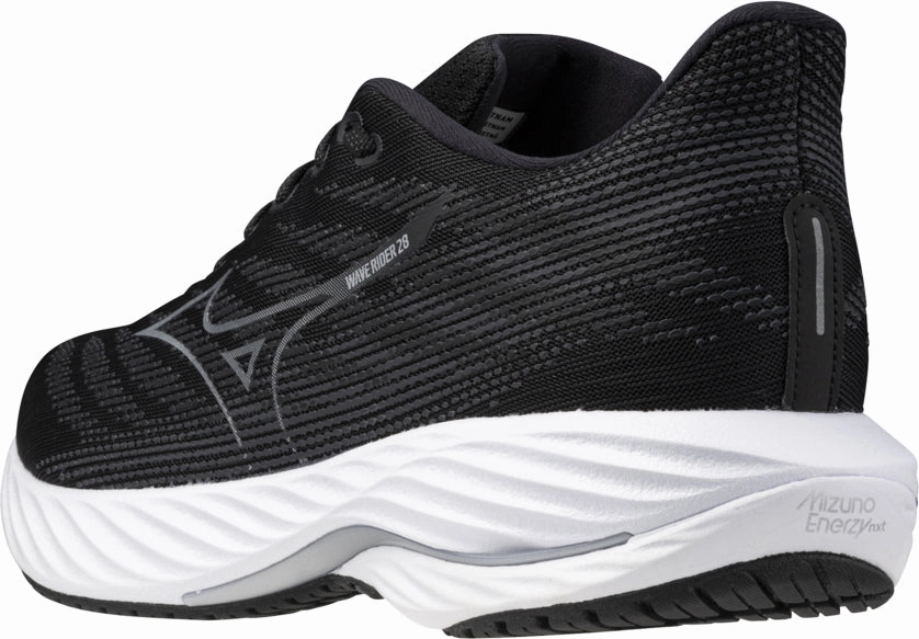 Mizuno Wave Rider 28 WIDE FIT (2E) Mens Running Shoes - Black Performance Sneakers
