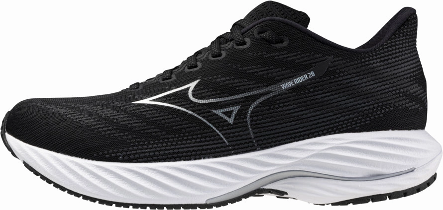 Mizuno Wave Rider 28 WIDE FIT (2E) Mens Running Shoes - Black Mizuno performance sneakers for training