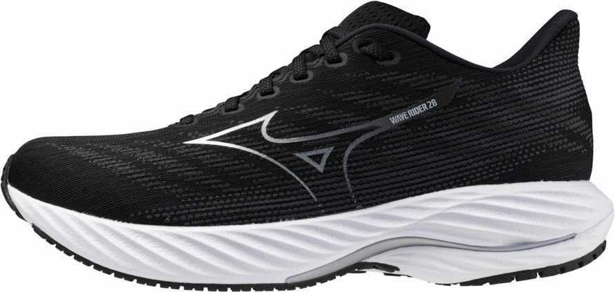 Mizuno Wave Rider 28 WIDE FIT (2E) Mens Running Shoes - Black Mizuno Wave Rider shoes