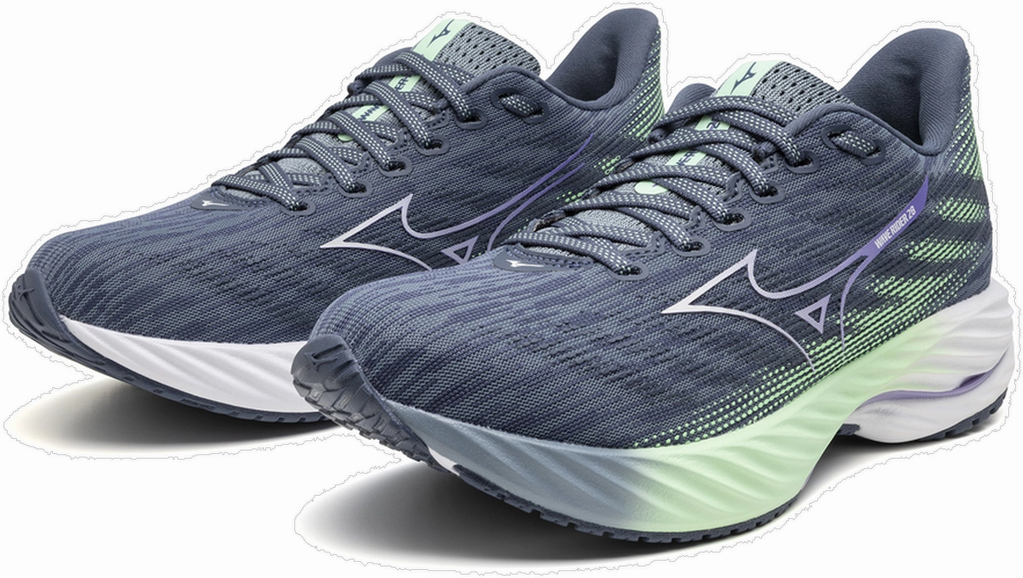 Mizuno Wave Rider 28 Womens Running Shoes - Blue Performance Sneakers