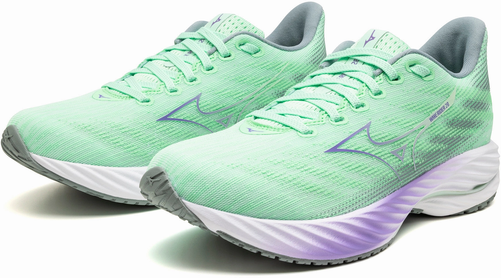 Mizuno Wave Rider 28 Womens Running Shoes - Green Sky Tech Footwear