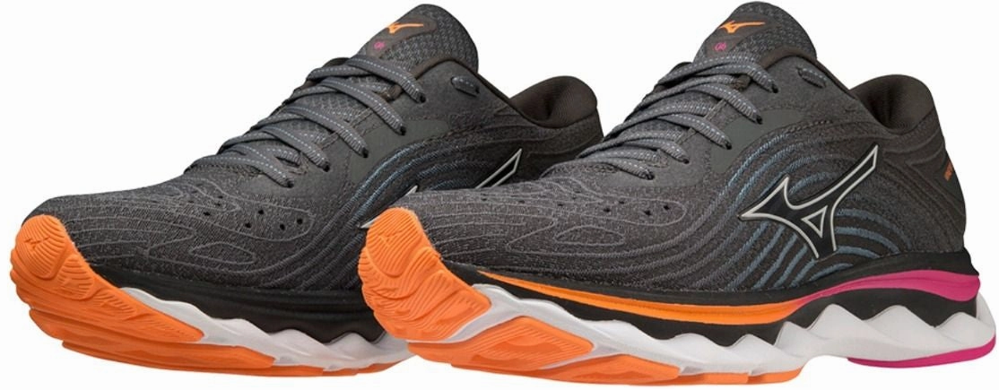 Mizuno Wave Sky 6 Womens Running Shoes - Grey Easy On Kids Shoes