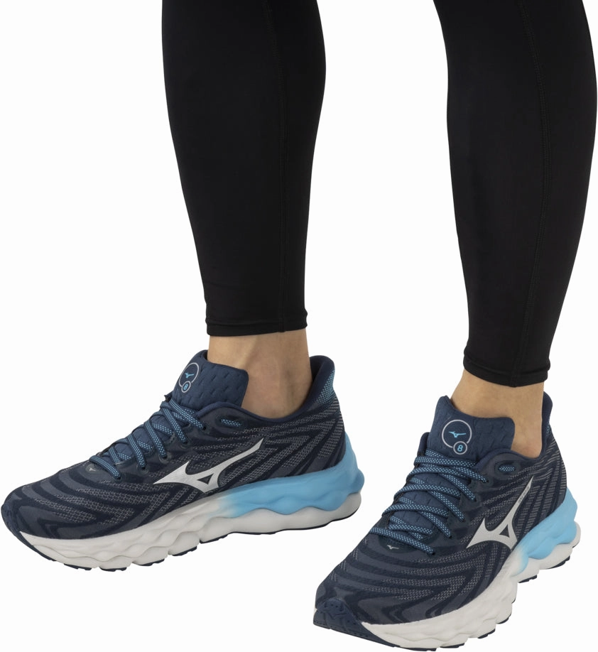 Mizuno Wave Sky 8 Mens Running Shoes - Blue Easy On Kids Shoes