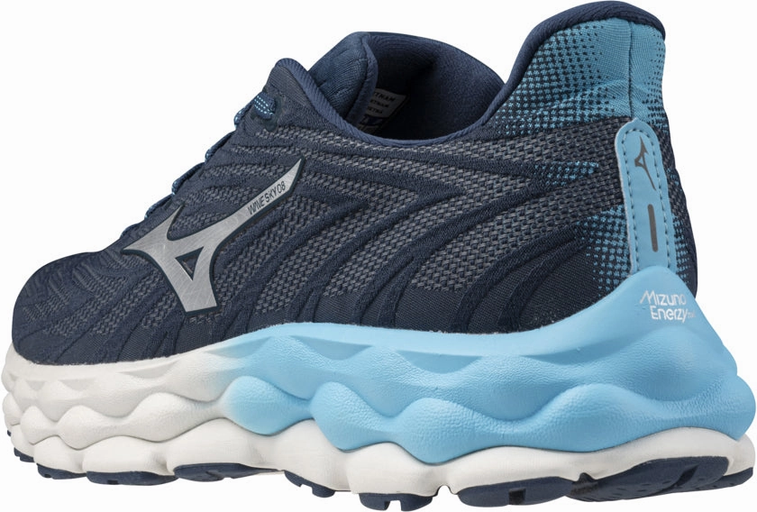 Mizuno Wave Sky 8 Mens Running Shoes - Blue Easy On Kids Shoes