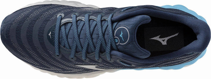Mizuno Wave Sky 8 Mens Running Shoes - Blue Easy On Kids Shoes