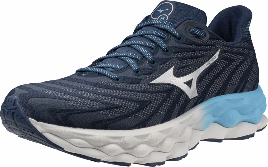 Mizuno Wave Sky 8 Mens Running Shoes - Blue Easy On Kids Shoes