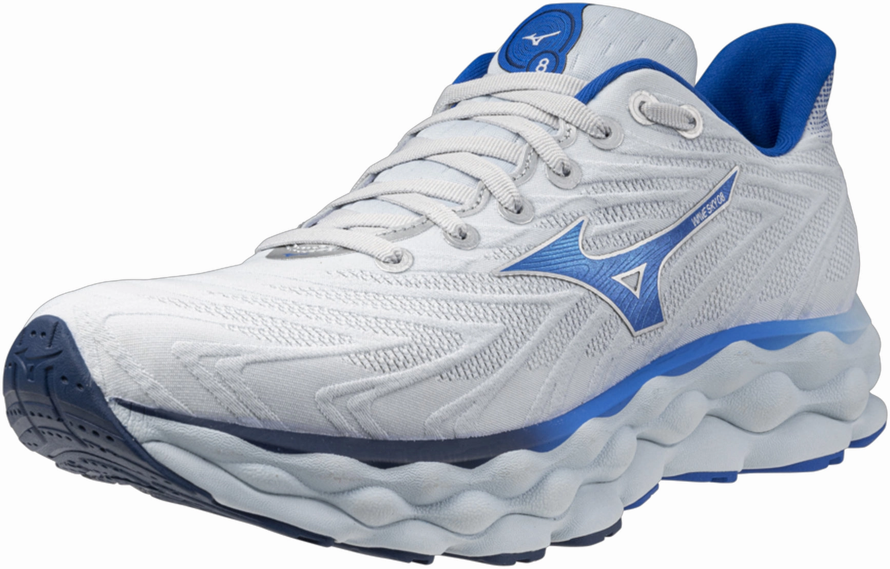 Mizuno Wave Sky 8 Mens Running Shoes - White Easy On Kids Shoes