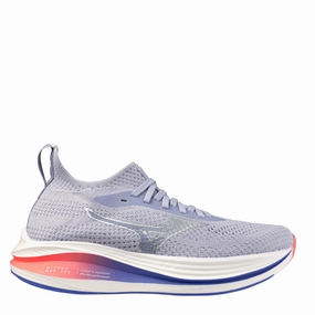 Mizuno Women's Neo Zen Running Shoes in Icelandic Blue/Silver/Striking Coral AW25 Mizuno durable running shoes for pavement