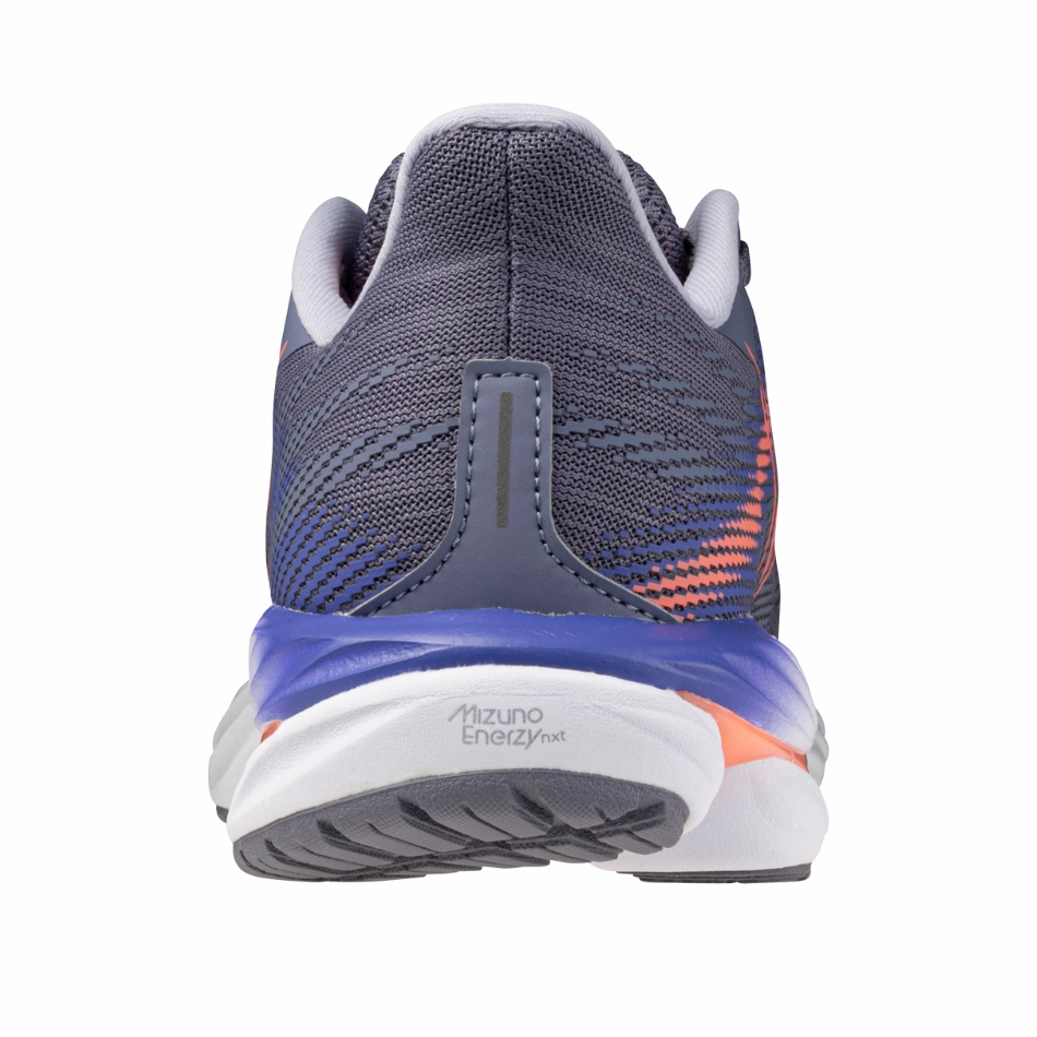 Mizuno Women's Wave Inspire 21 Running Shoes in Blue Granite/Striking Coral/Iris Bloom AW25 Mizuno reliable running shoes