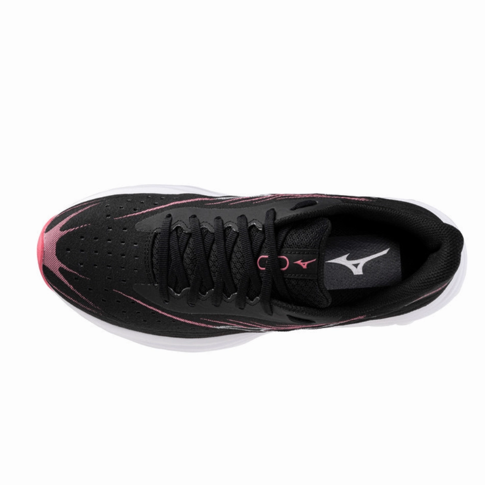 Mizuno Women's Wave Skyrise 6 Running Shoes in Black/Camellia Rose SS25 Mizuno reliable running shoes