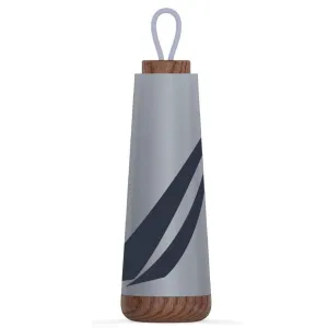 Nautica J-Class Stainless Steel And Acacia Wood Water Bottle Grey Heather Nautica