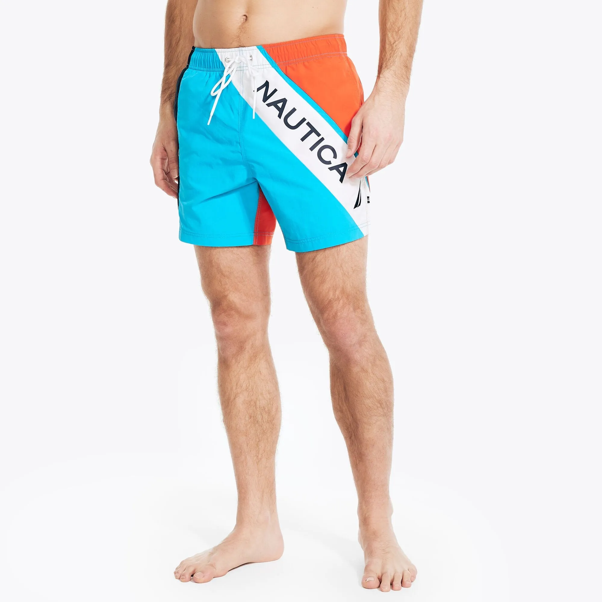 Nautica Men's 6" Colorblock Quick-Dry Swim Hawaiian Ocean Nautica