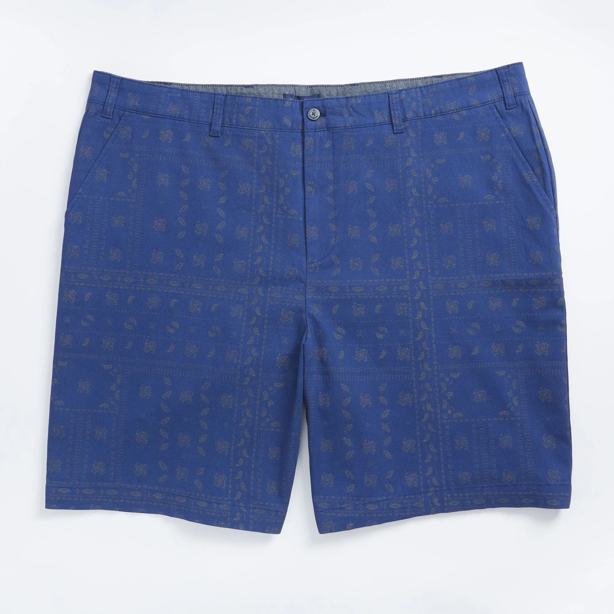 Nautica Men's 9.5" Big & Tall Slim Fit Printed Short Blue Depths Nautica
