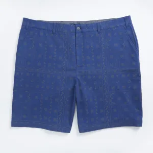 Nautica Men's 9.5" Big & Tall Slim Fit Printed Short Blue Depths Nautica