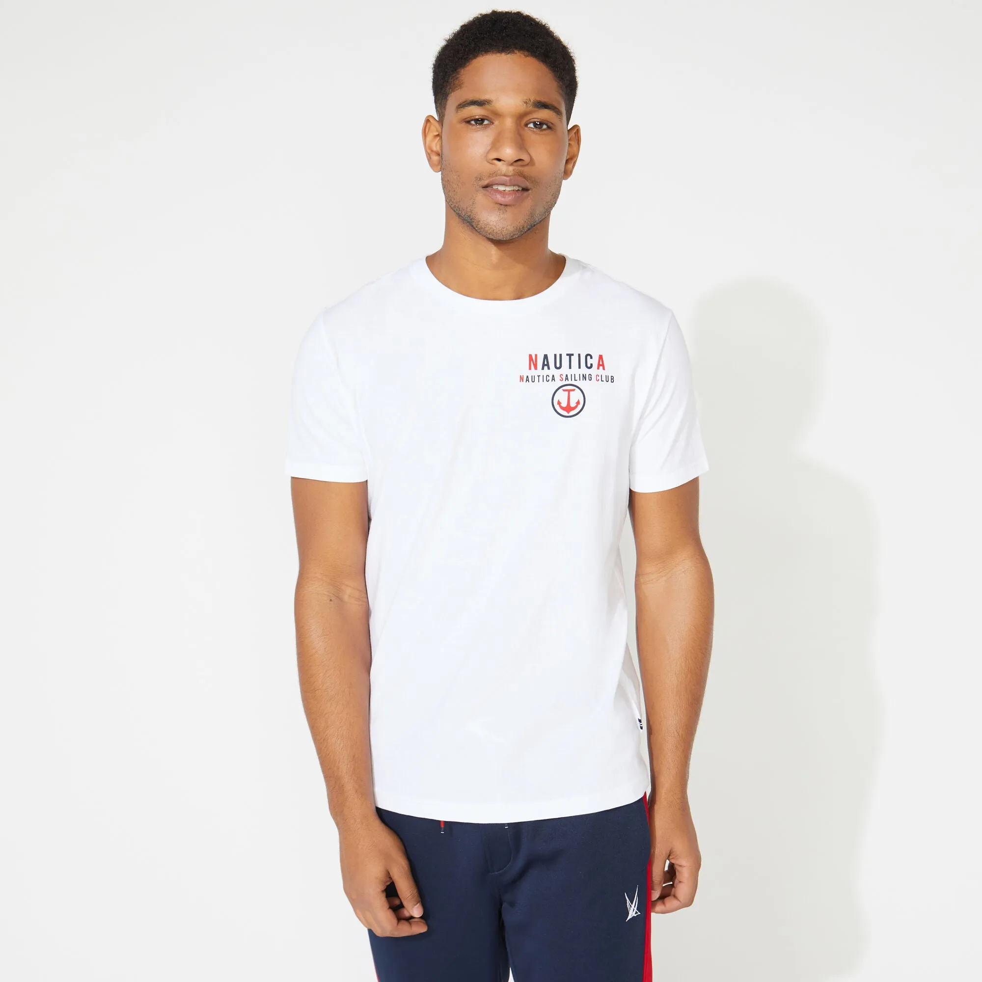 Nautica Men's Big & Tall Nautica Sailing Club Graphic Tee Bright White Nautica
