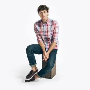 Nautica Men's Big & Tall Plaid Poplin Shirt Indian Summer Nautica