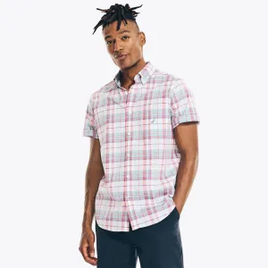Nautica Men's Big & Tall Plaid Short-Sleeve Poplin Shirt Starlight Blue Nautica