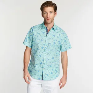 Nautica Men's Big & Tall Printed Short Sleeve Shirt Alaskan Blue Nautica
