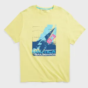 Nautica Men's Big & Tall Sailboard Graphic T-Shirt Dusty Honey Gold Nautica