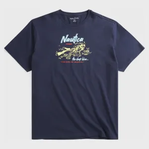 Nautica Men's Big & Tall Scuba Graphic T-Shirt Navy Nautica