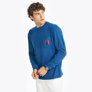 Nautica Men's Big & Tall Sustainably Crafted Graphic Long-Sleeve T-Shirt Bright Cobalt Nautica