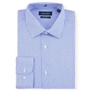 Nautica Men's Checkered Wrinkle-Resistant Shirt Sand Dune Nautica