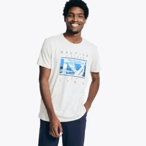 Nautica Men's J-Class Logo Graphic T-Shirt Grey Heather Nautica