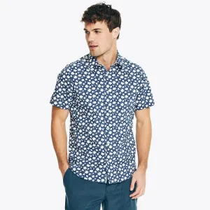 Nautica Men's Navtech Trim Fit Printed Short-Sleeve Shirt Estate Blue Nautica