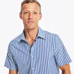 Nautica Men's Navtech Trim Fit Striped Short-Sleeve Shirt Estate Blue Nautica