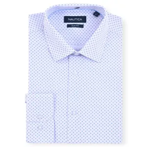 Nautica Men's Printed Wrinkle-Resistant Shirt Coastal Tan Nautica