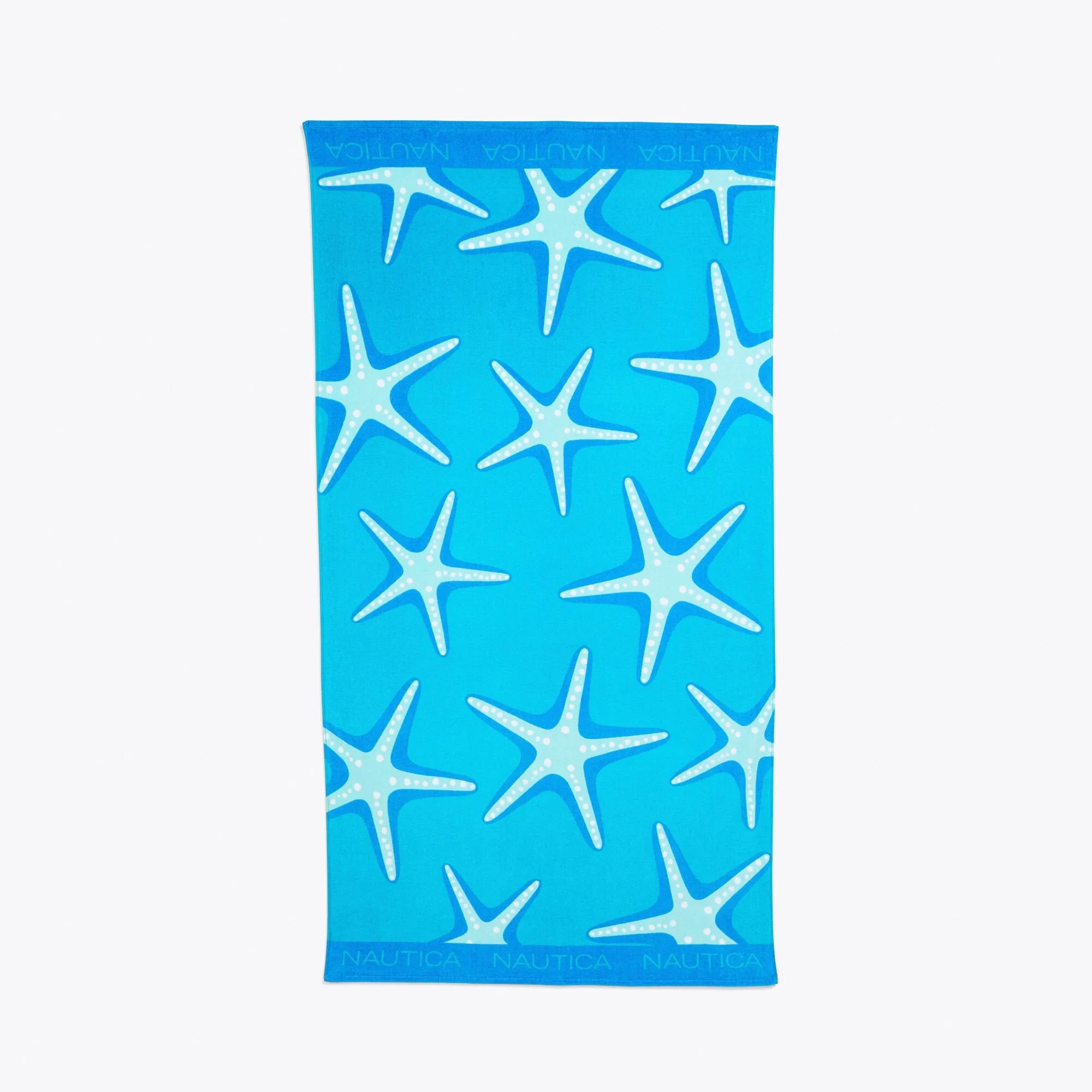 Nautica Men's Starfish Print Beach Towel Azure Blue Nautica