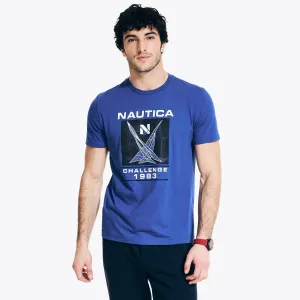 Nautica Men's Sustainably Crafted Challenge 1983 Graphic T-Shirt Bright Cobalt Nautica
