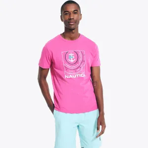 Nautica Men's Sustainably Crafted Compass Graphic T-Shirt Rockaway Red Nautica