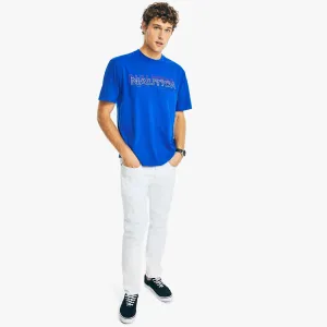 Nautica Men's Sustainably Crafted Logo Graphic T-Shirt Bright Cobalt Nautica