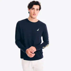 Nautica Men's Sustainably Crafted Long-Sleeve Graphic T-Shirt Navy Nautica