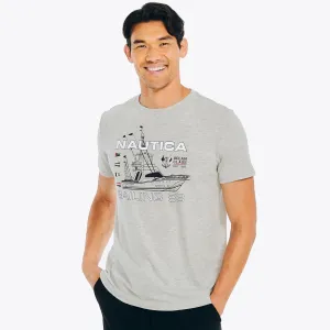 Nautica Men's Sustainably Crafted N-83 Graphic T-Shirt Grey Heather Nautica