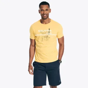 Nautica Men's Sustainably Crafted Ns-83 Graphic T-Shirt Buoy Yellow Nautica