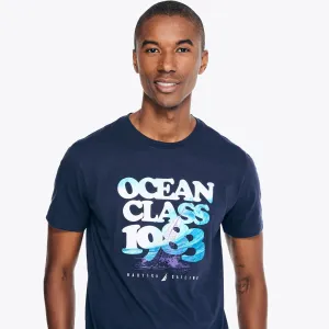 Nautica Men's Sustainably Crafted Ocean Class Graphic T-Shirt Navy Nautica
