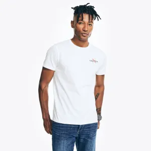 Nautica Men's Sustainably Crafted Photo Sailboat Graphic T-Shirt Bright White Nautica