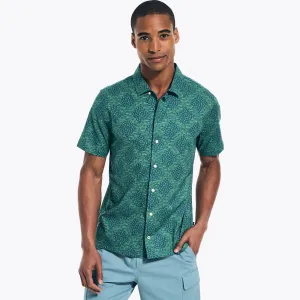 Nautica Men's Sustainably Crafted Printed Short-Sleeve Camp Shirt Green Apple Nautica