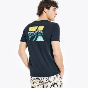 Nautica Men's Sustainably Crafted Sailing 1983 Graphic T-Shirt Navy Nautica
