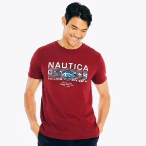 Nautica Men's Sustainably Crafted Sailing Division Graphic T-Shirt Melonberry Nautica
