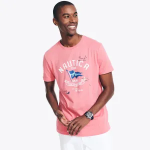 Nautica Men's Sustainably Crafted Sea Division Graphic T-Shirt Teaberry Nautica