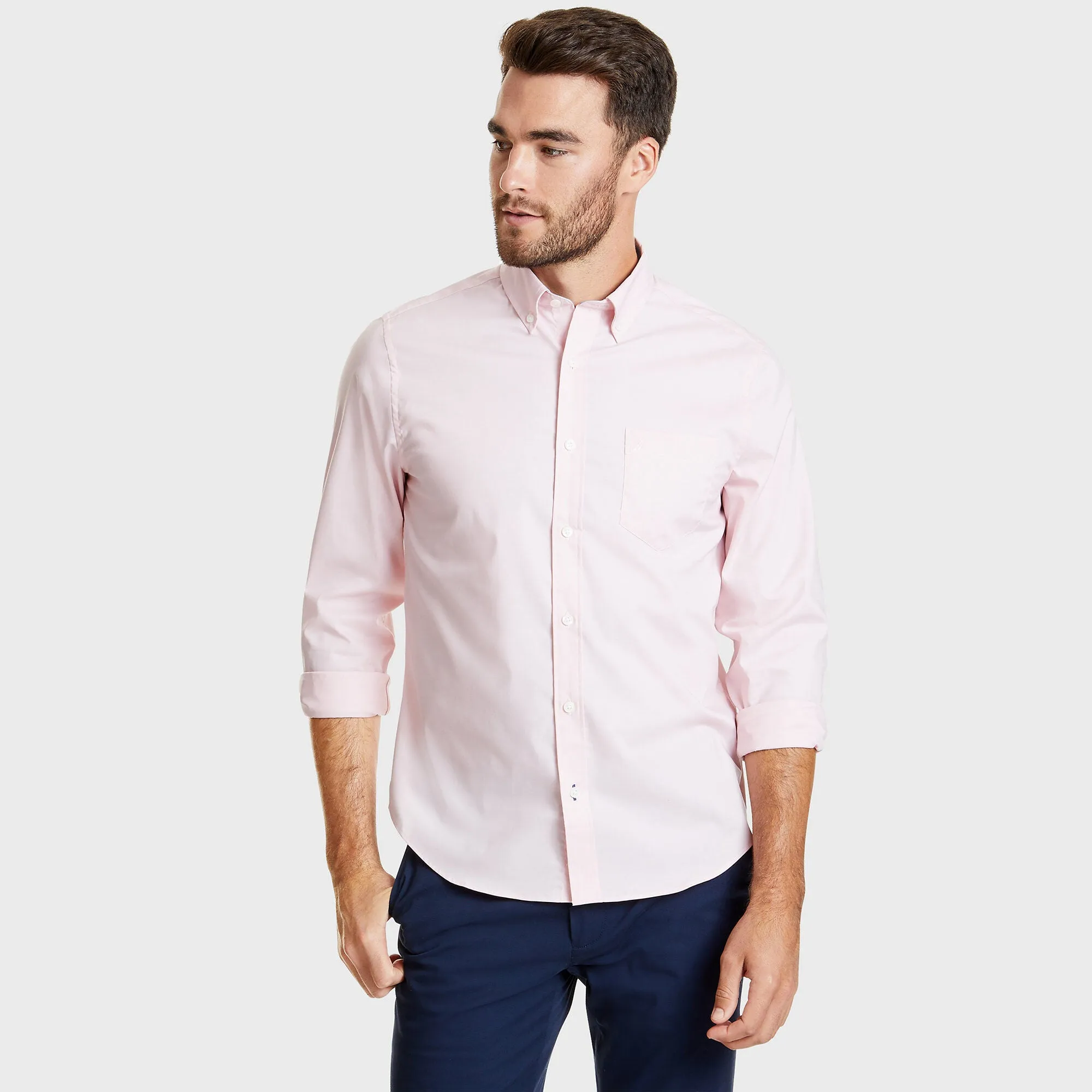 Nautica Mens Wrinkle-Resistant Wear To Work Poplin Shirt