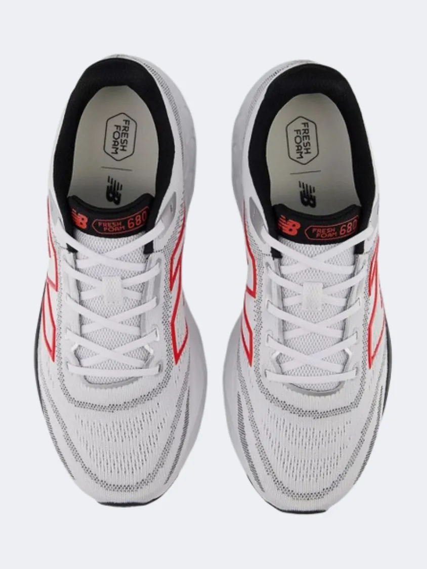 New Balance 680 Men Running Shoes White/Black/Red Mens Urban Style Comfort Shoes