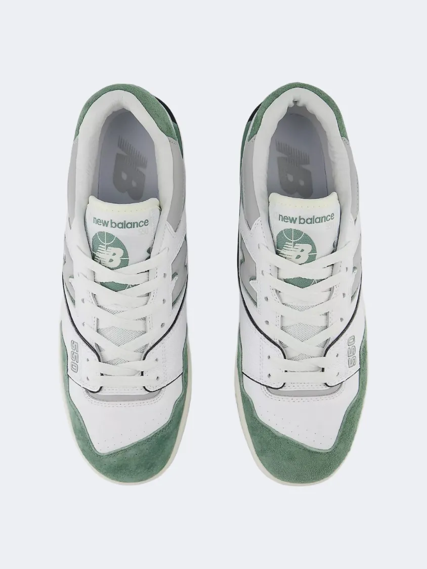 New Balance BB550 Men Lifestyle Shoes White/Dark Juniper Mens Urban Style Comfort Shoes