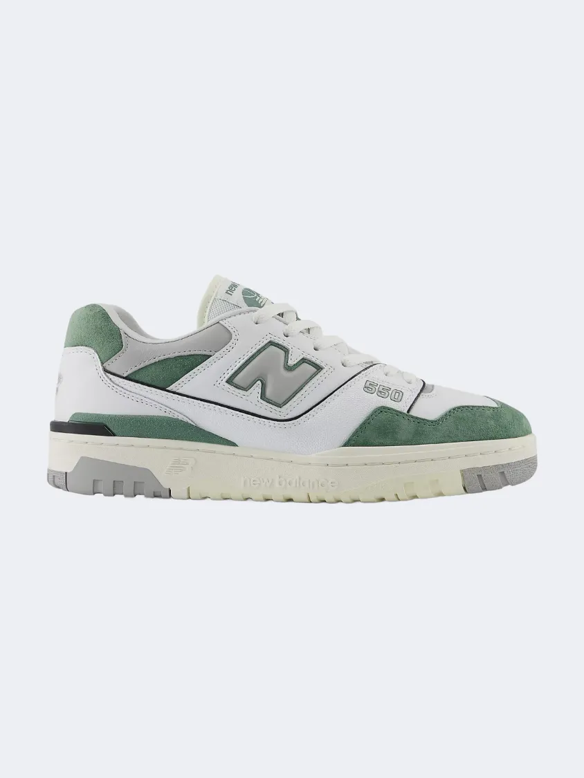 New Balance BB550 Men Lifestyle Shoes White/Dark Juniper Essential mens casual shoes for comfort