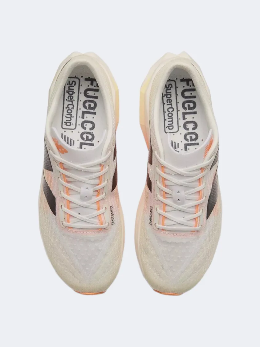 New Balance Fuelcell Supercomp Elite V4 Men Running Shoes White/Angora/Mango Mens Urban Style Comfort Shoes